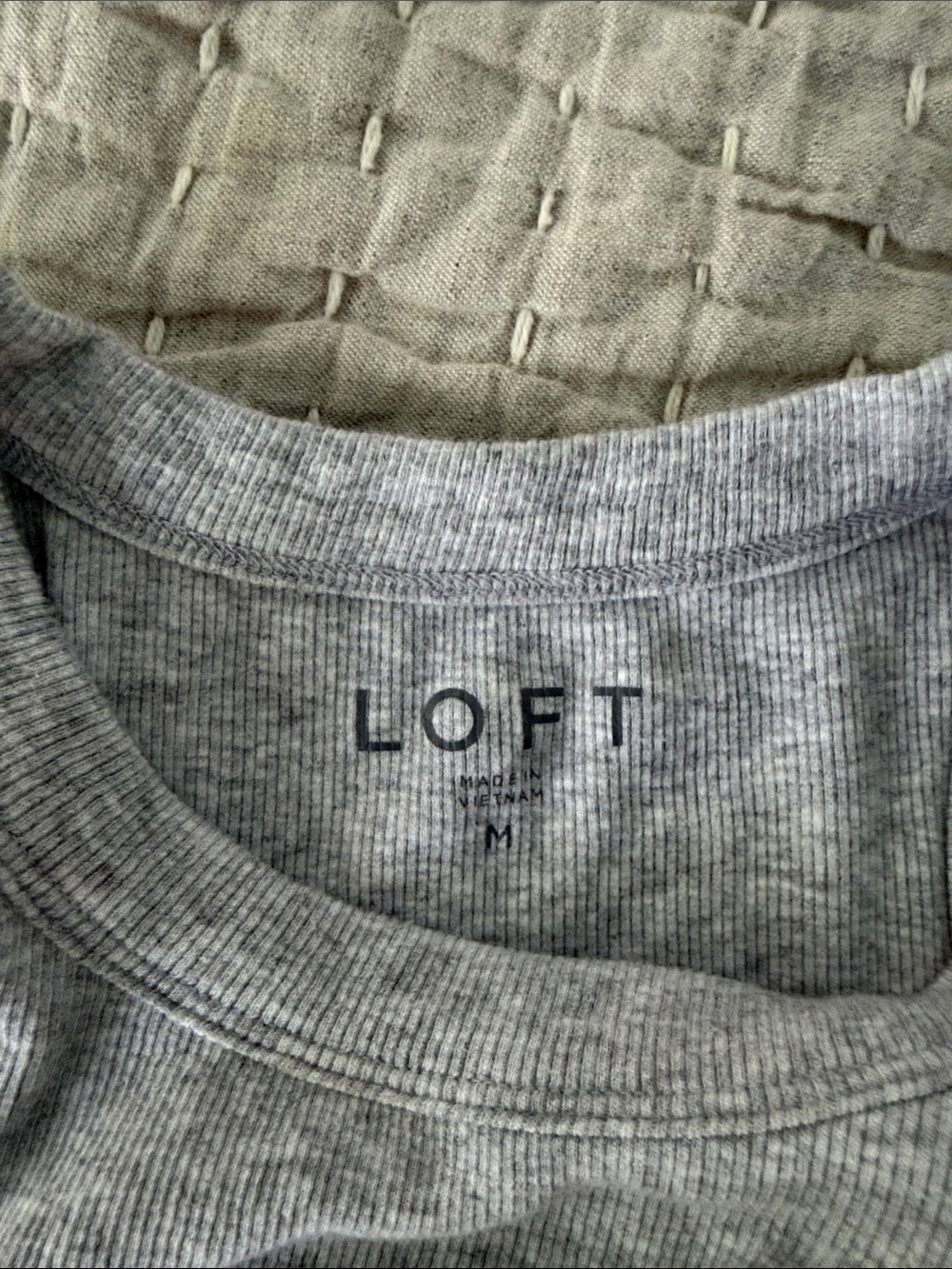 LOFT Heather Gray Racerback Ribbed Tank - Picture 3 of 4